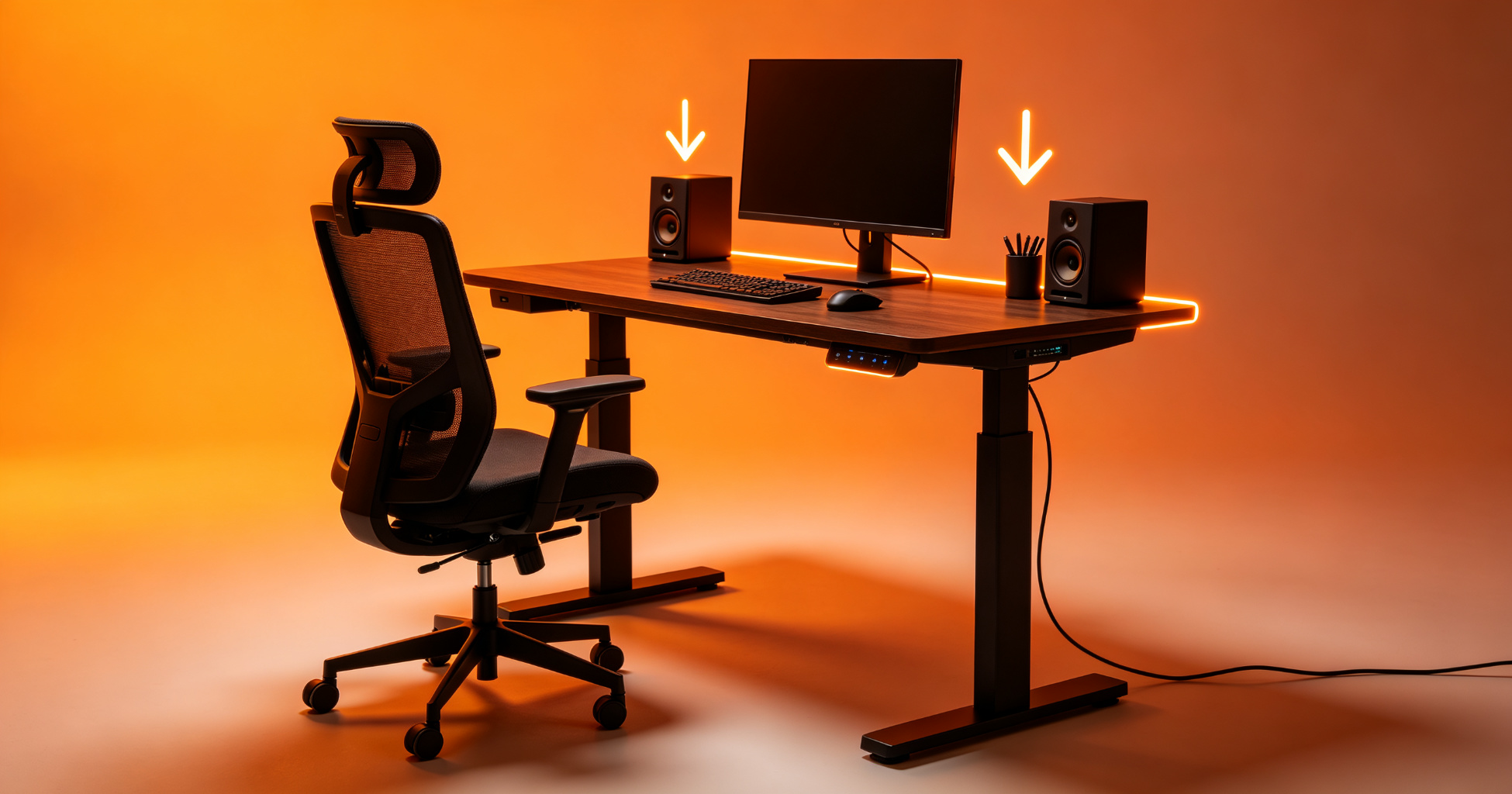 Standing desk setup for home office